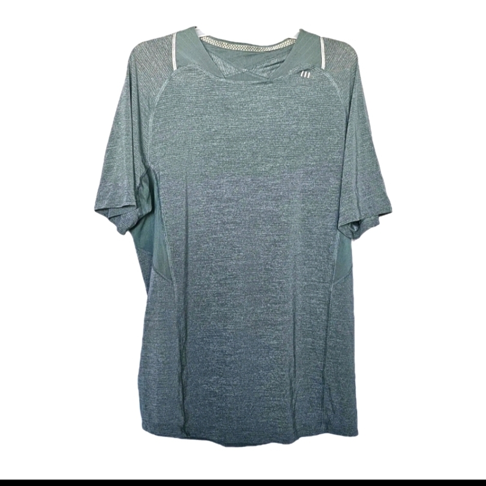Lululemon Mens Green Medium Short Sleeve Active Athletic Performance Gym Shirt